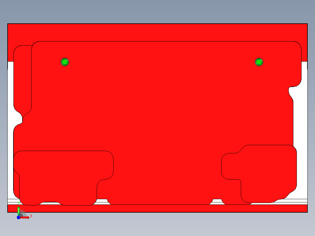 键盘外壳开粗内腔UG编程程序模型前视图