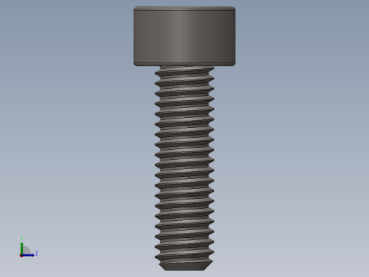 Screw_DIN_912_M3.5x12F_A2.SLDPRT公制内六角螺钉左视缩略图