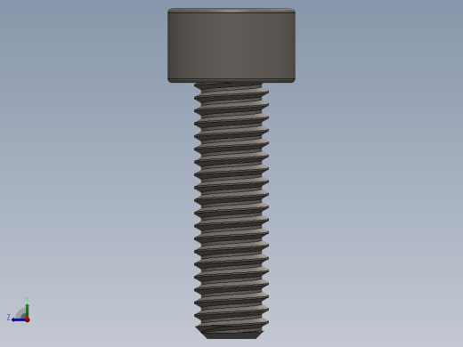 Screw_DIN_912_M3.5x12F_A2.SLDPRT公制内六角螺钉右视缩略图