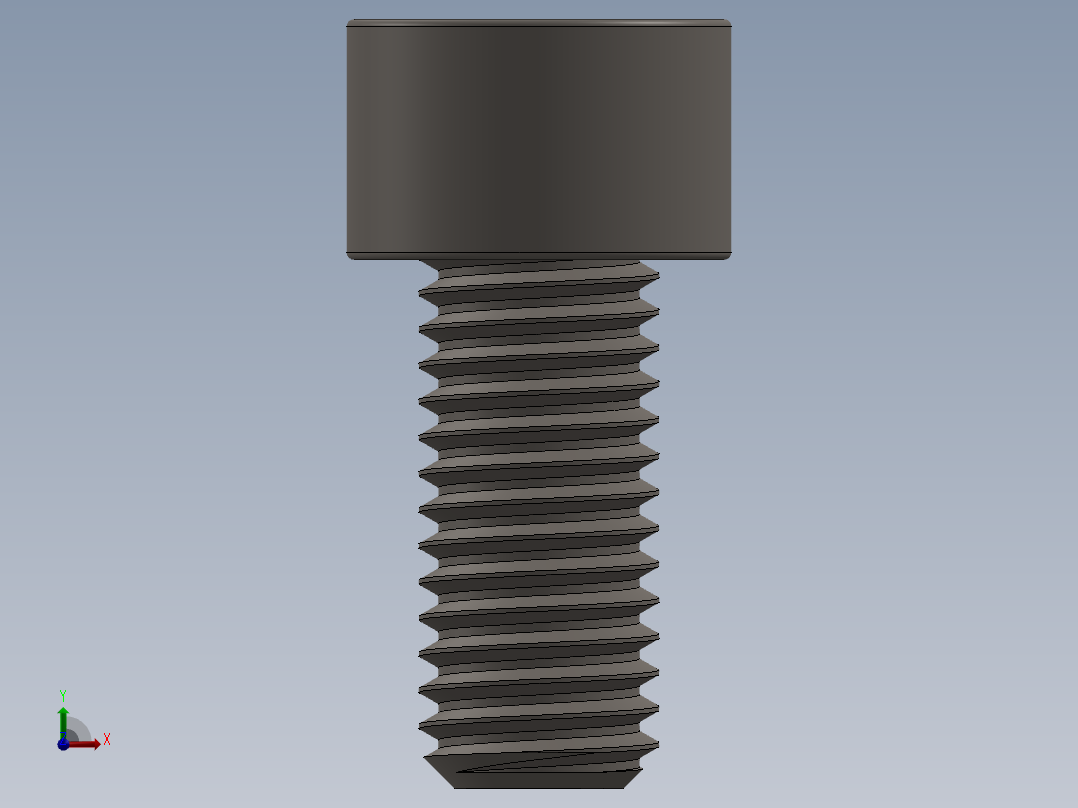 Screw_DIN_912_M10x22F_A2.SLDPRT公制内六角螺钉前视图
