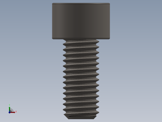 Screw_DIN_912_M10x22F_A2.SLDPRT公制内六角螺钉前视缩略图