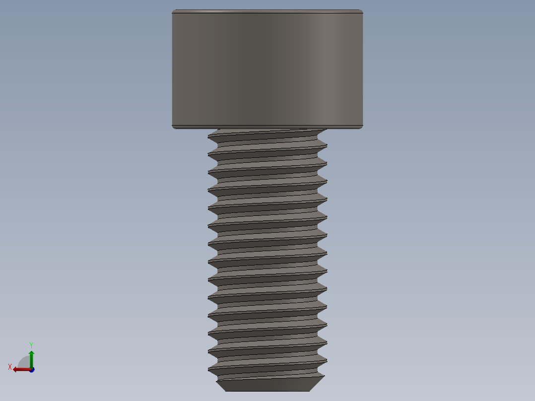 Screw_DIN_912_M10x22F_A2.SLDPRT公制内六角螺钉后视图