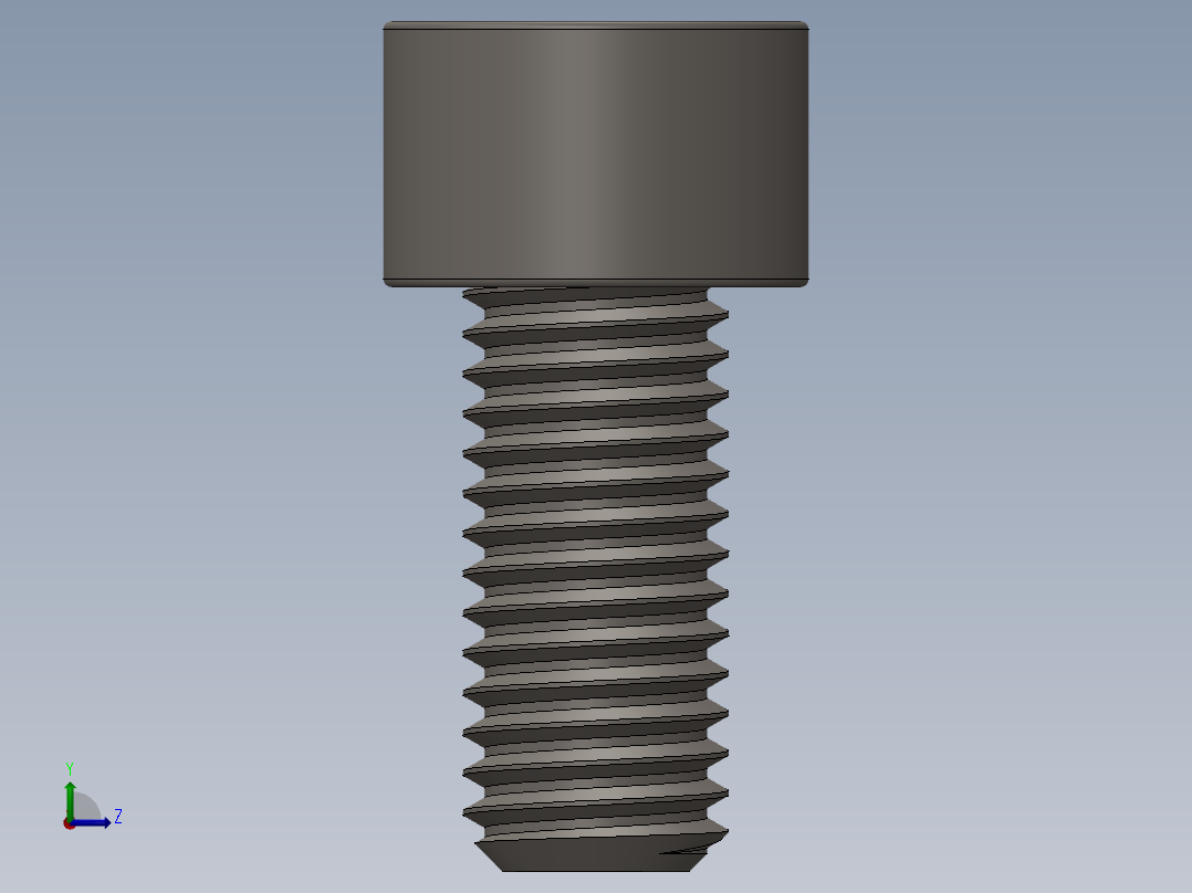 Screw_DIN_912_M10x22F_A2.SLDPRT公制内六角螺钉左视图