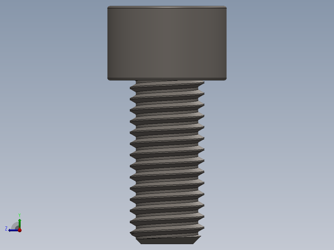 Screw_DIN_912_M10x22F_A2.SLDPRT公制内六角螺钉右视图