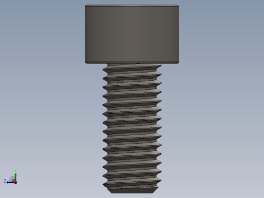 Screw_DIN_912_M10x22F_A2.SLDPRT公制内六角螺钉右视缩略图