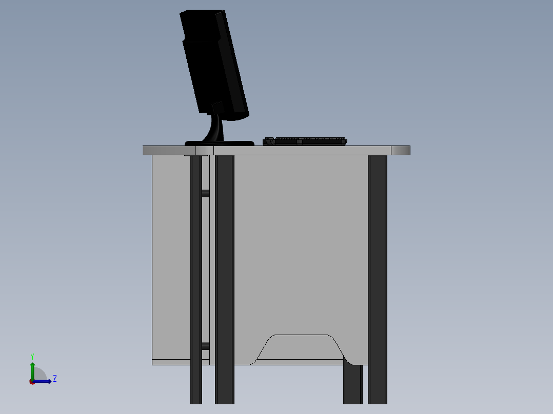 电脑桌(62)左视图