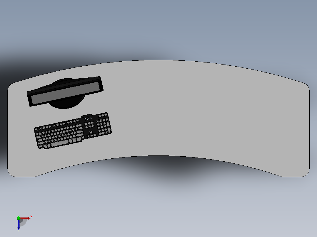 电脑桌(62)俯视图