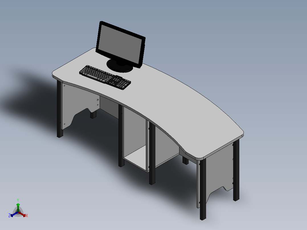 电脑桌(62)正等轴测图