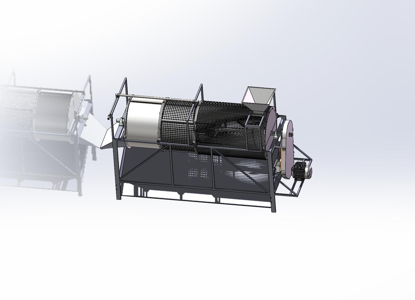 核桃去青皮机构设计【去皮机含仿真+三维SW模型+4张CAD图纸说明】