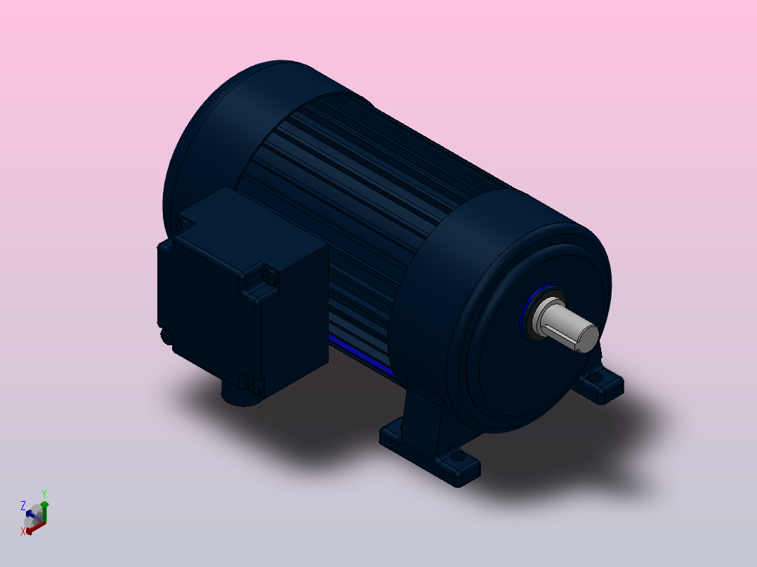 GH卧式减速马达（减速比3-200）[GH-18-200-3-C-D-G1-LT]正等轴测图