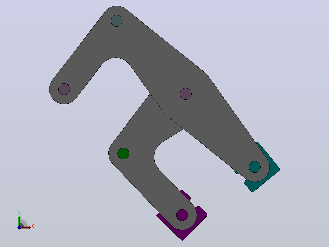 solidworks中的手爪模型前视图