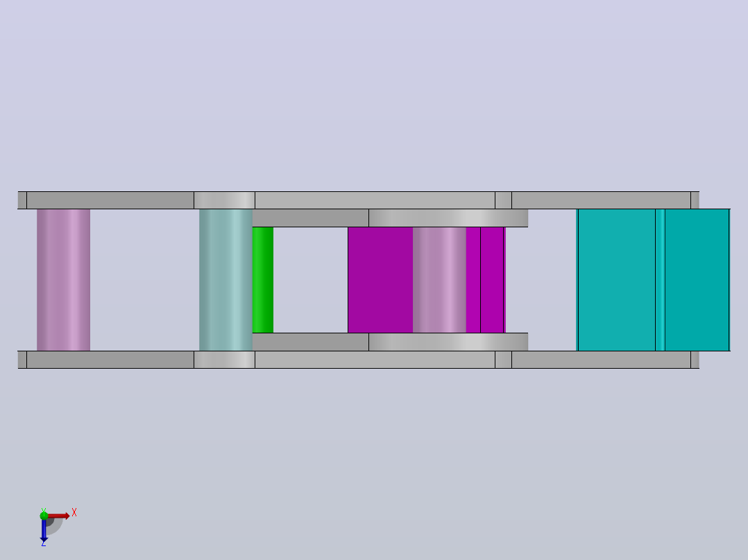 solidworks中的手爪模型俯视图