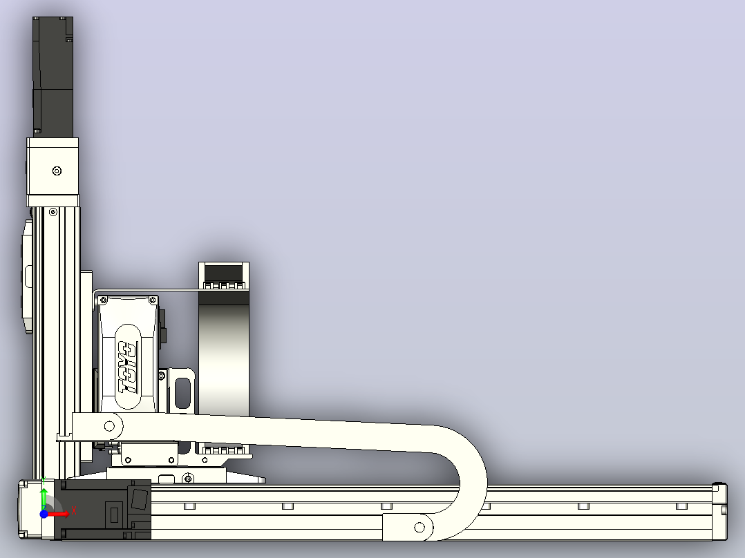 XYGT432-A2-450-250-150-M-C负载1-10KG 三轴悬臂模组 内嵌式 XYGT432-A2 替换TOYO模组滑台前视图
