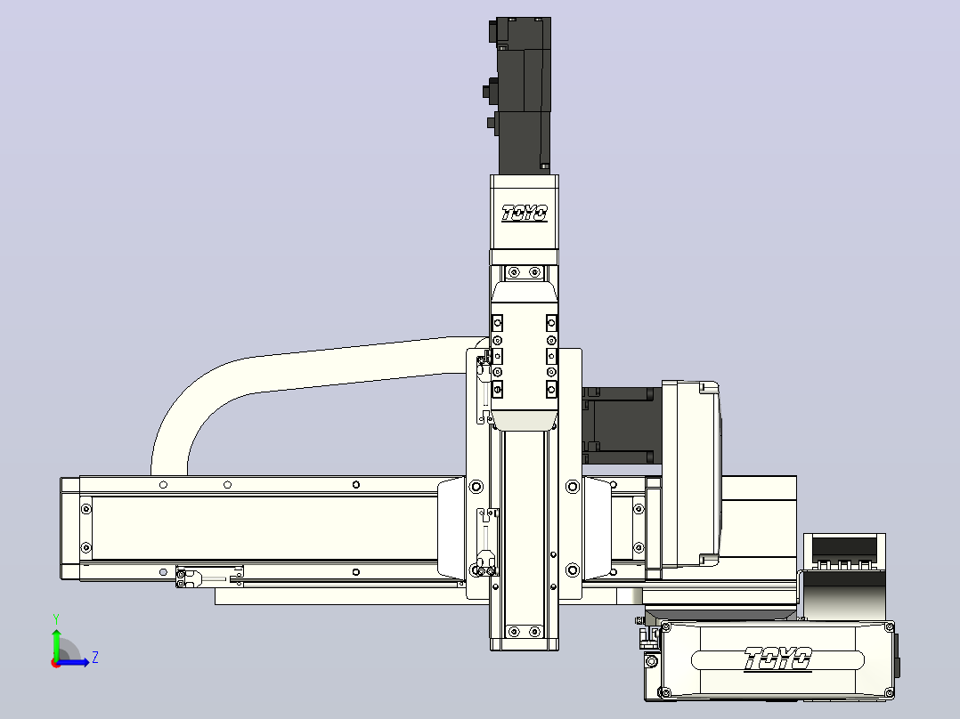 XYGT432-A2-450-250-150-M-C负载1-10KG 三轴悬臂模组 内嵌式 XYGT432-A2 替换TOYO模组滑台左视图