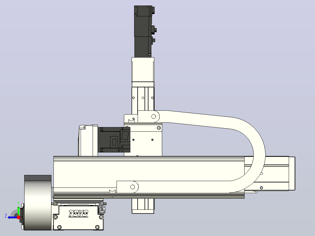 XYGT432-A2-450-250-150-M-C负载1-10KG 三轴悬臂模组 内嵌式 XYGT432-A2 替换TOYO模组滑台右视图