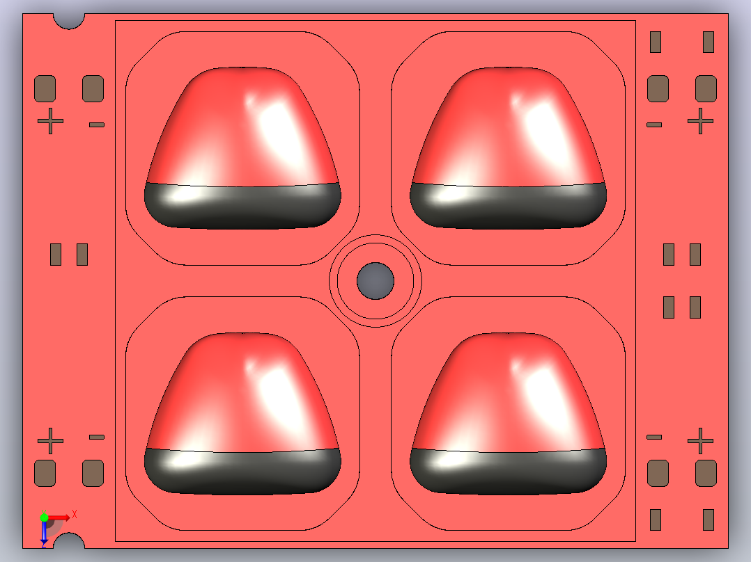 LED 镜头俯视图