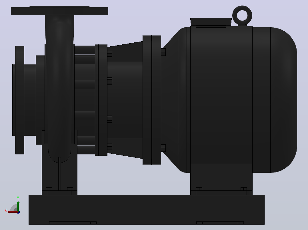 南方泵NIS，NISF泵外形（60-50-160）0.55kW-4极后视图