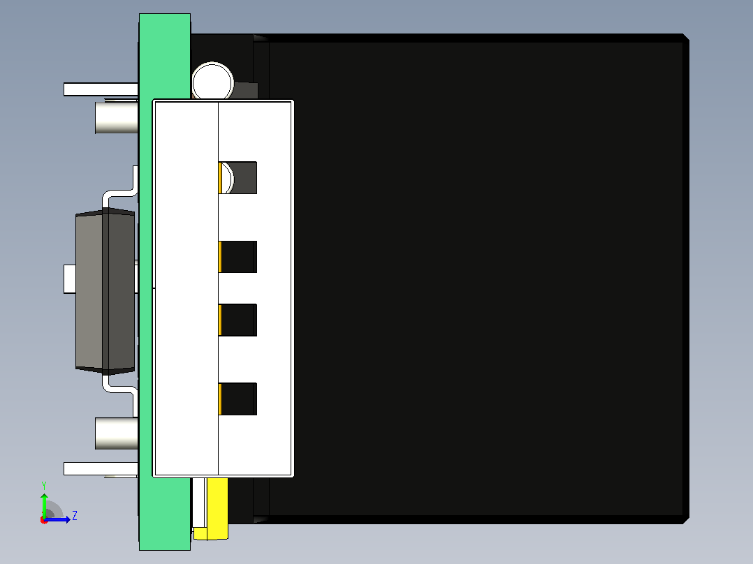 USB 继电器模块左视图