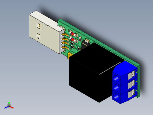 USB 继电器模块正等轴测缩略图