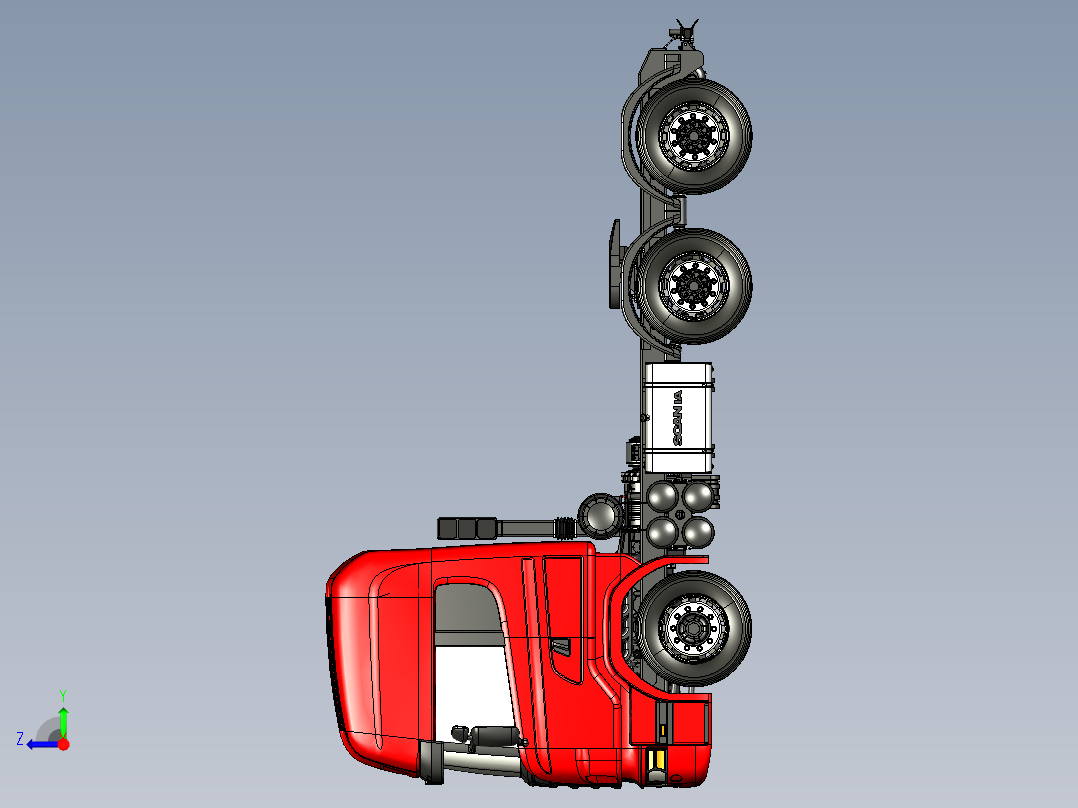 大卡车头模型step右视图