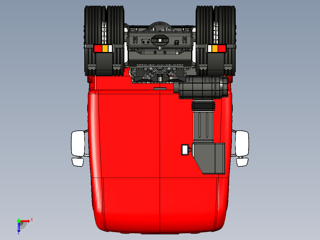 大卡车头模型step俯视图