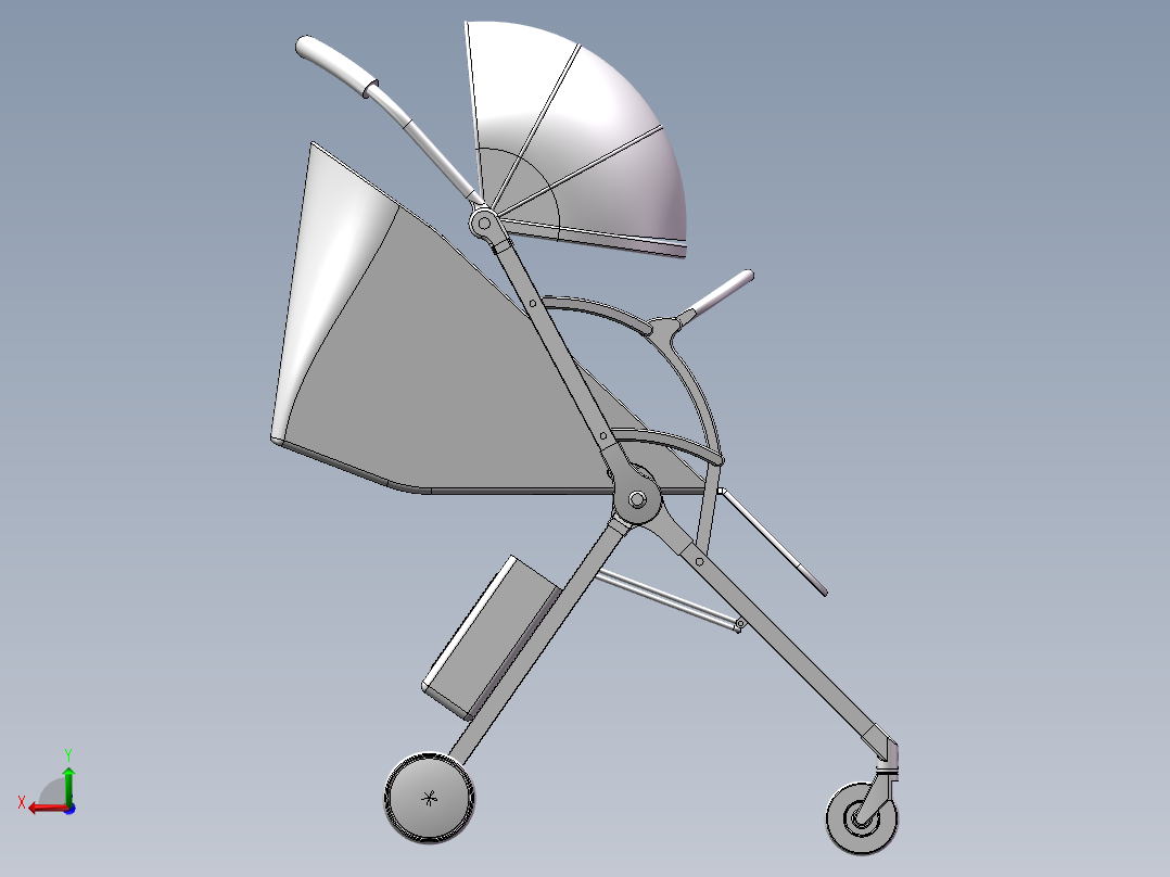 婴儿手推车后视图