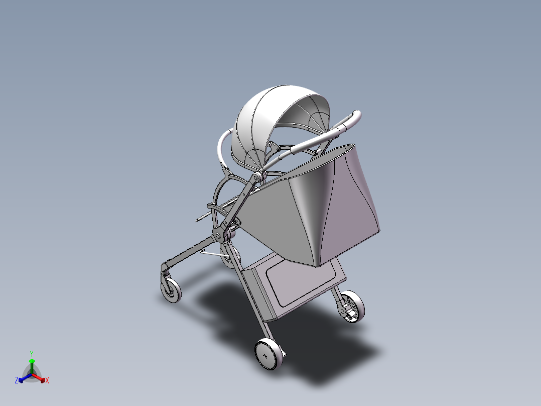 婴儿手推车正等轴测图