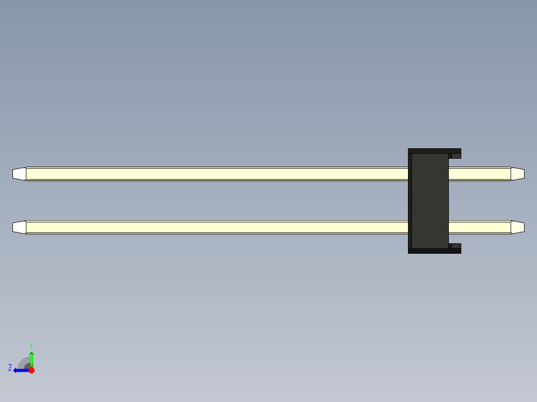 彩色公头100mil（2.54mm）系列-DS1021_black_2x17p_100mil_Type19_rev1.0右视图