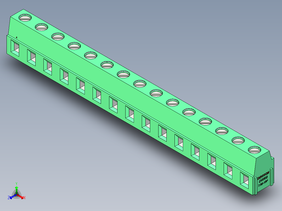 DEGSON DG500 系列 5.05.087.62mm 接线端子-DG500-7.62-15P-14-00AH主视图