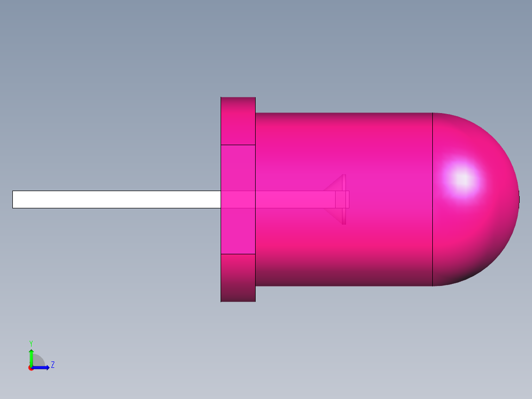LED_Round_Rose_D5.0mm左视图