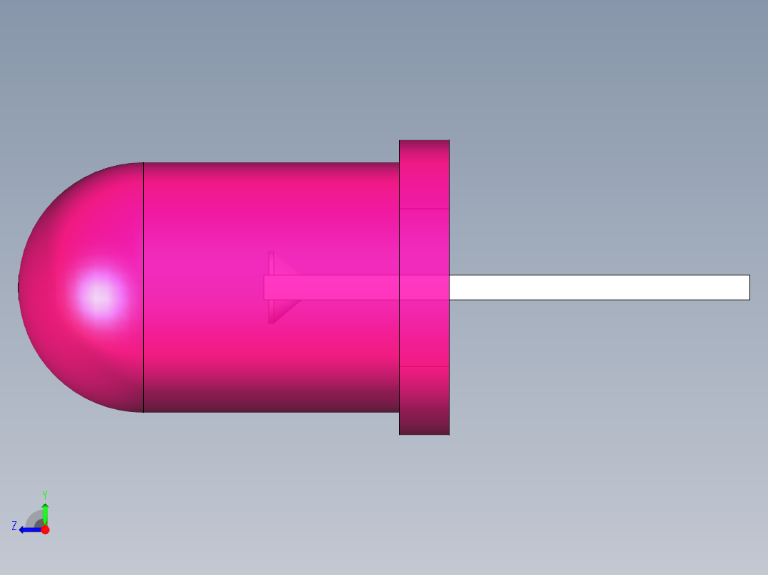 LED_Round_Rose_D5.0mm右视图