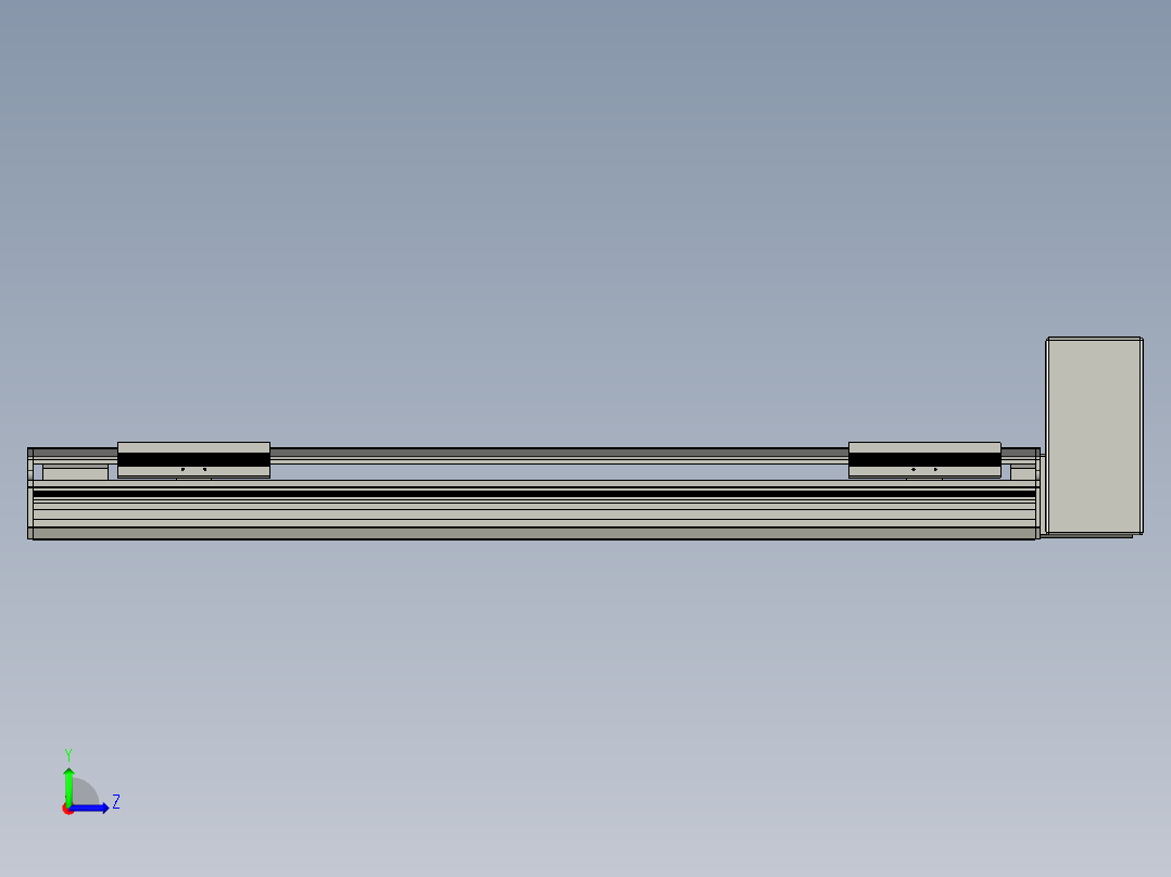 直线模组LHB17-L40-S700-LU设计图纸左视图