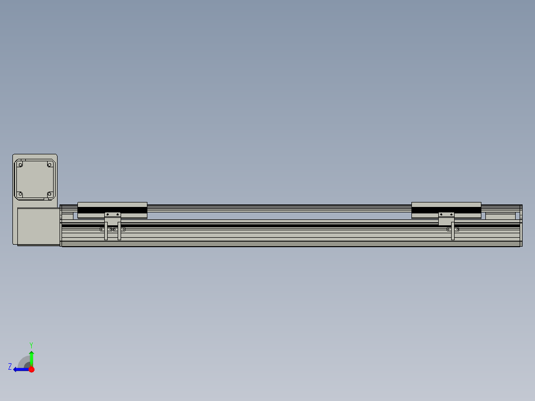 直线模组LHB17-L40-S700-LU设计图纸右视图