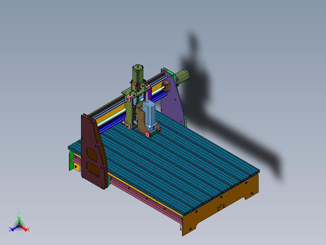 用于橱柜精细雕刻设备正等轴测图
