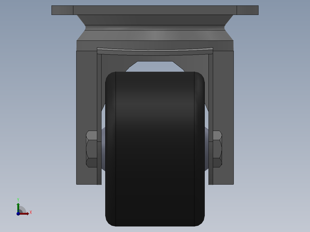 3寸万向脚轮前视图