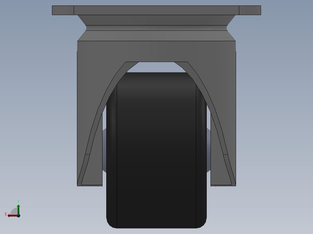 3寸万向脚轮后视图