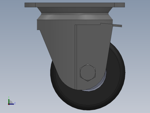3寸万向脚轮左视缩略图