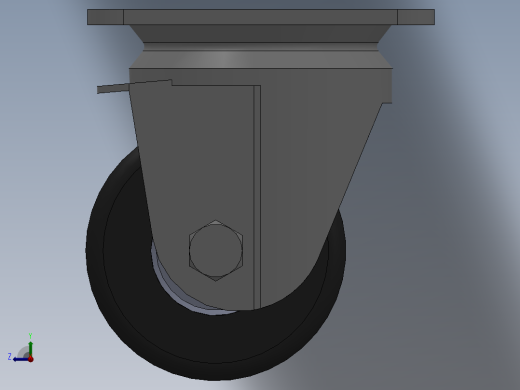 3寸万向脚轮右视缩略图
