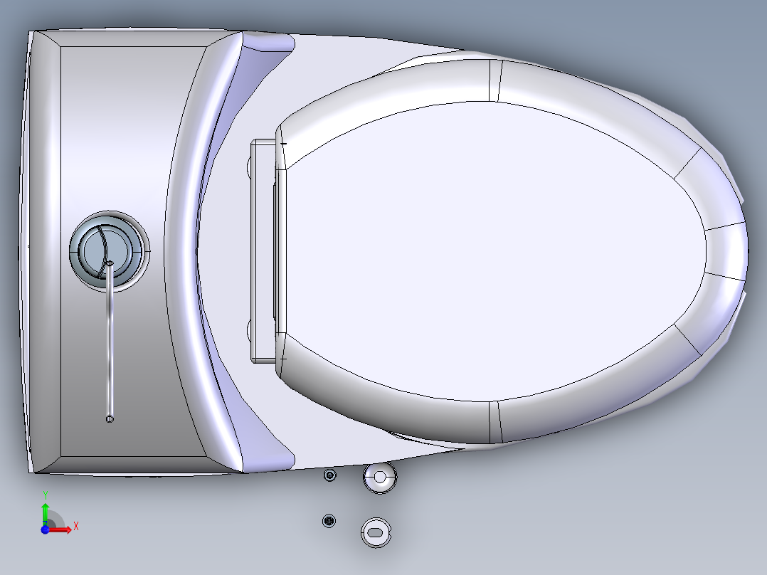 马桶无参三维前视图