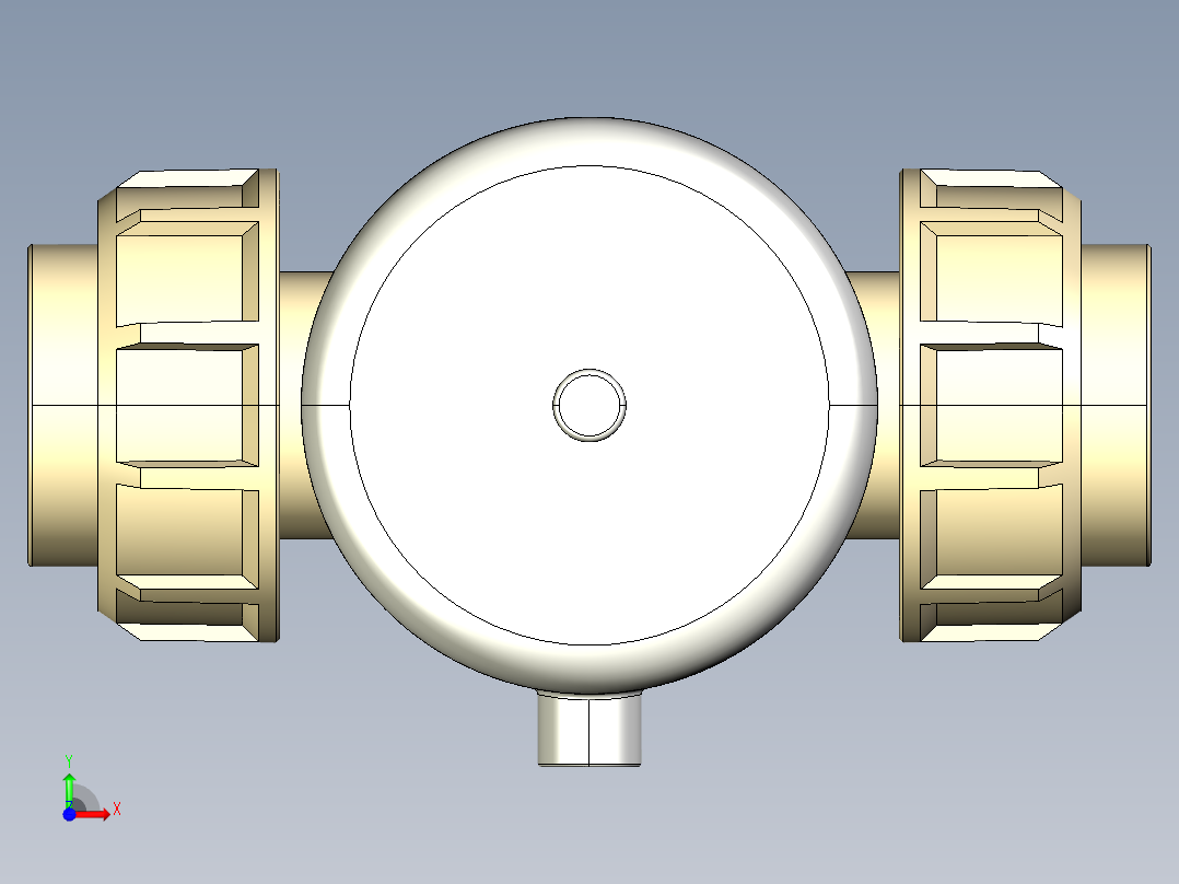 5DKPUIMCP NO 气动隔膜阀常开与女结束，公制系列PP-H前视图