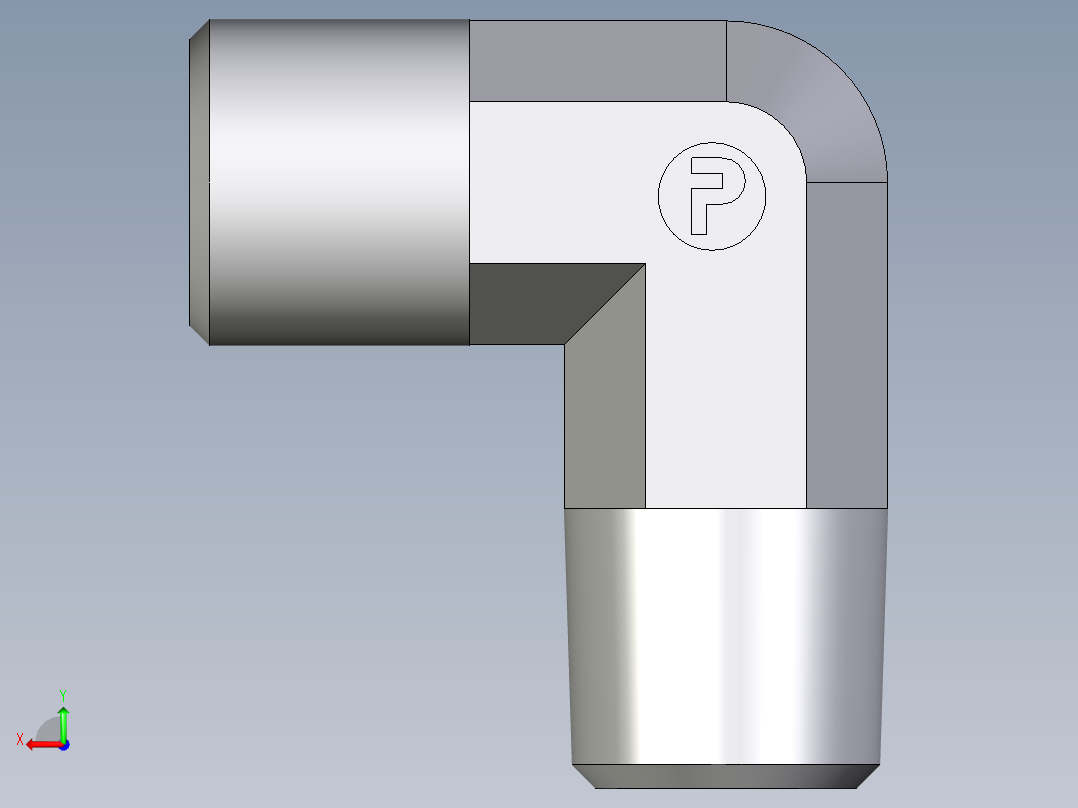 卡套式工业通用硬管接头EO_Male_stud_elbow_WE06SR71X后视图