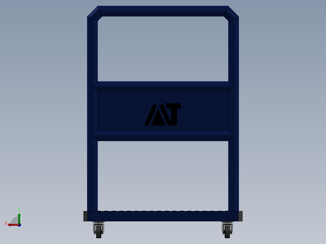 平板推车后视图