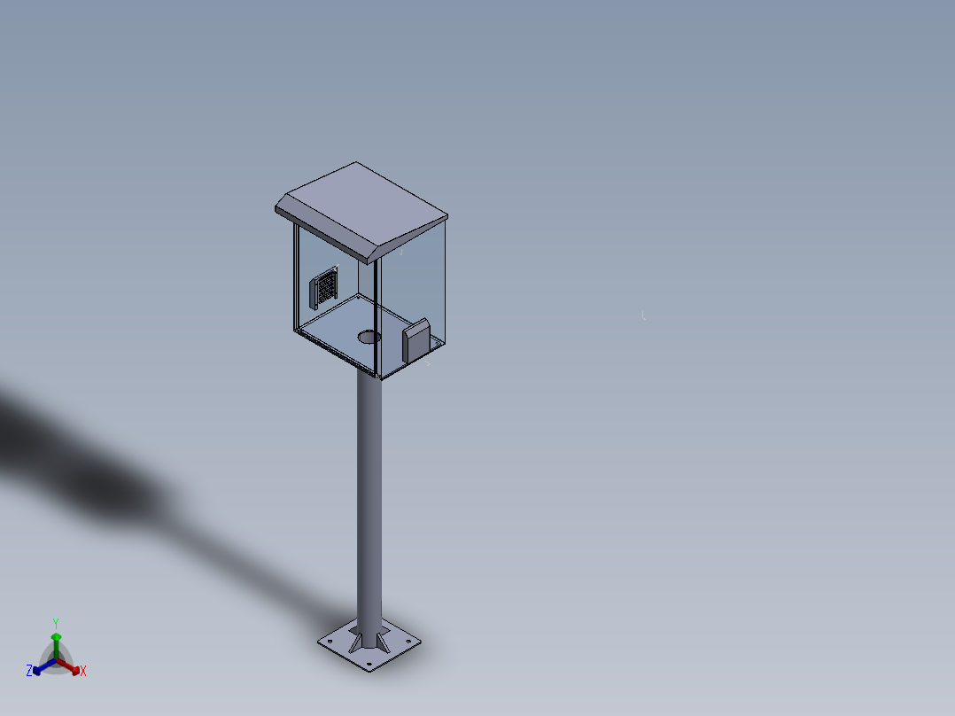 户外仪表箱正等轴测图