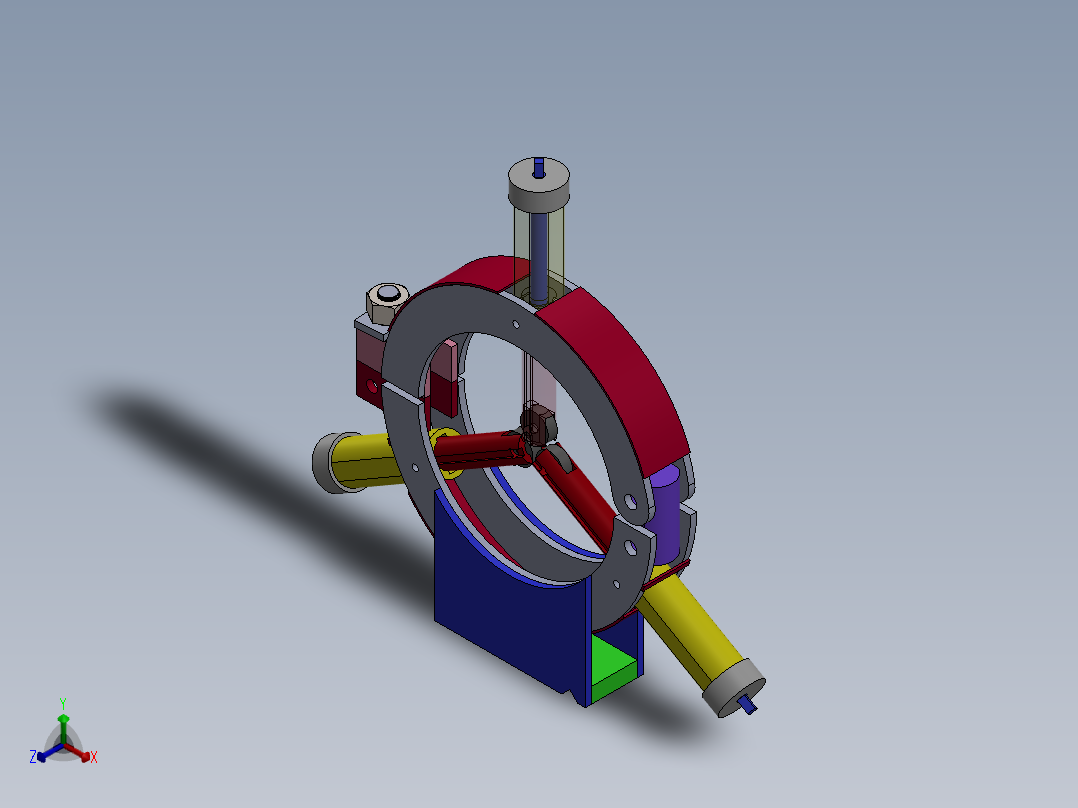 环形定位机构正等轴测图