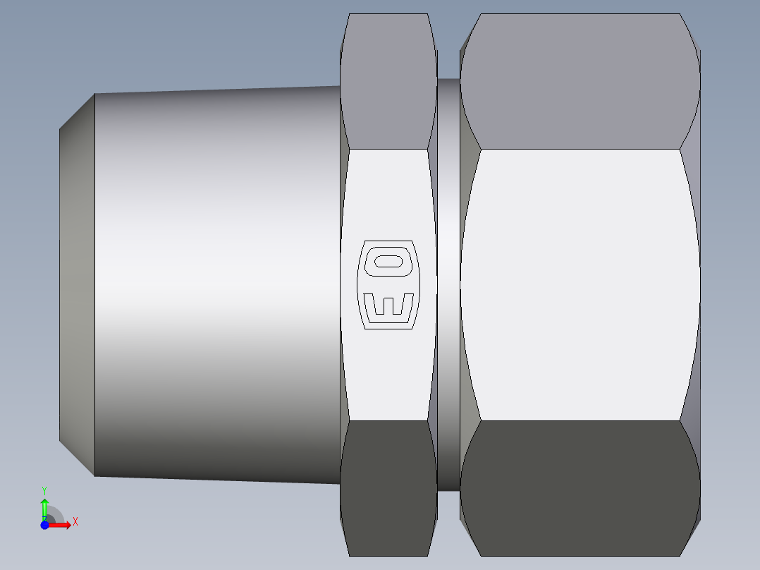 卡套式工业通用硬管接头EO_Male_Stud_connector_GE28L1NPT71前视图