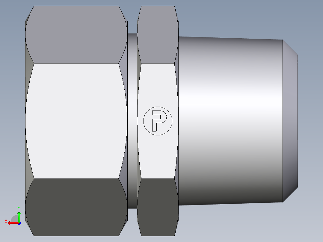 卡套式工业通用硬管接头EO_Male_Stud_connector_GE28L1NPT71后视图