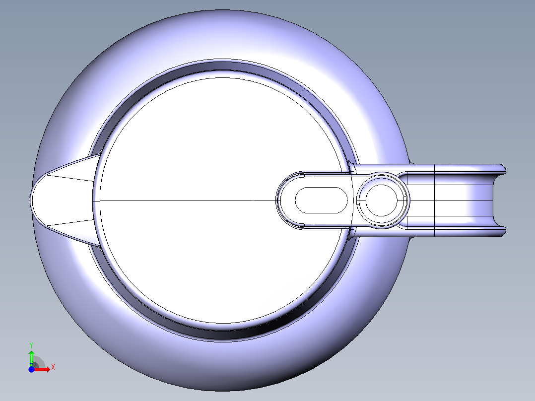 窄口茶壶前视图