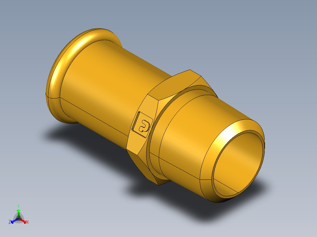 倒齿式工业管接头Beaded Hose Barb to male pipe 68HB-10-6主视图