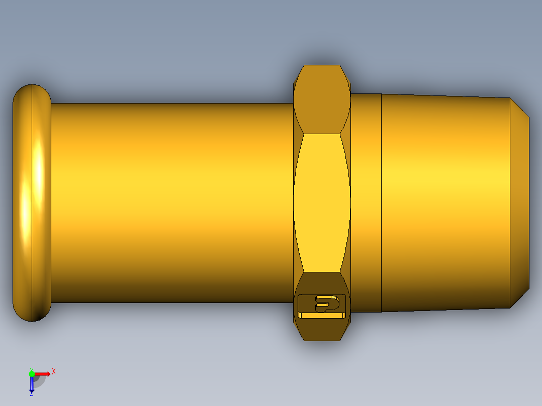 倒齿式工业管接头Beaded Hose Barb to male pipe 68HB-10-6俯视图