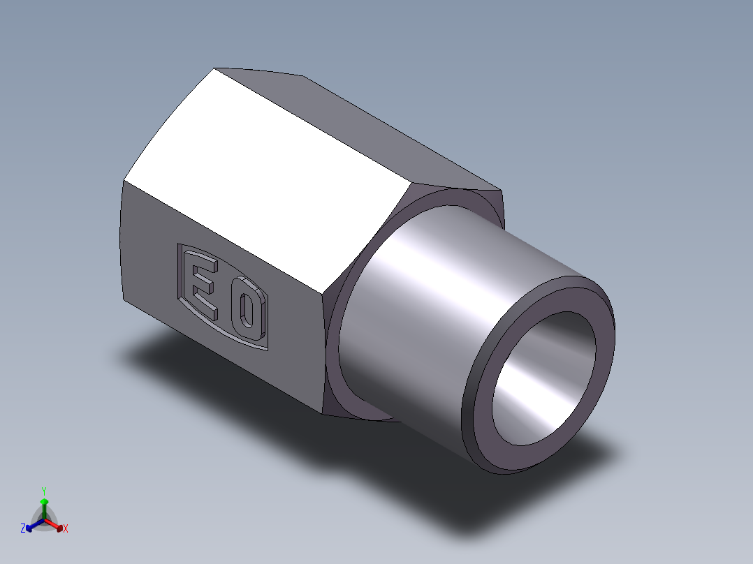 直通内螺纹接头、5CB-12-02正等轴测图